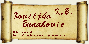 Koviljko Budaković vizit kartica